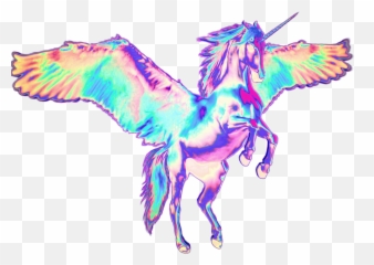 Holographic Unicorn Flyinghorse Holodaze - Transparent Unicorn png