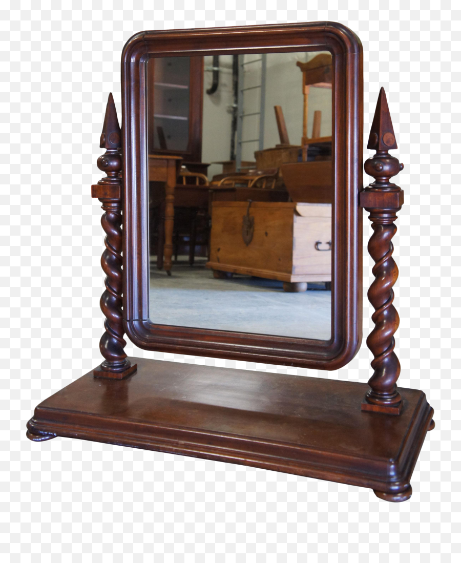 1870s Antique English Empire Mahogany Gentlemanu0027s Dressing Shaving Mirror - Antique Png,Mirror Frame Png