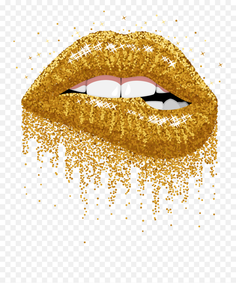 Lips Glitter Gold Golden Sparkles Sexy Goldenlips - Transparent Transparent Background Lips Png,Gold Sparkles Png