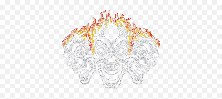 Three Skull With The Fire Rhinestone U0026 Nailhead - Doily Illustration Png,Nail Head Png