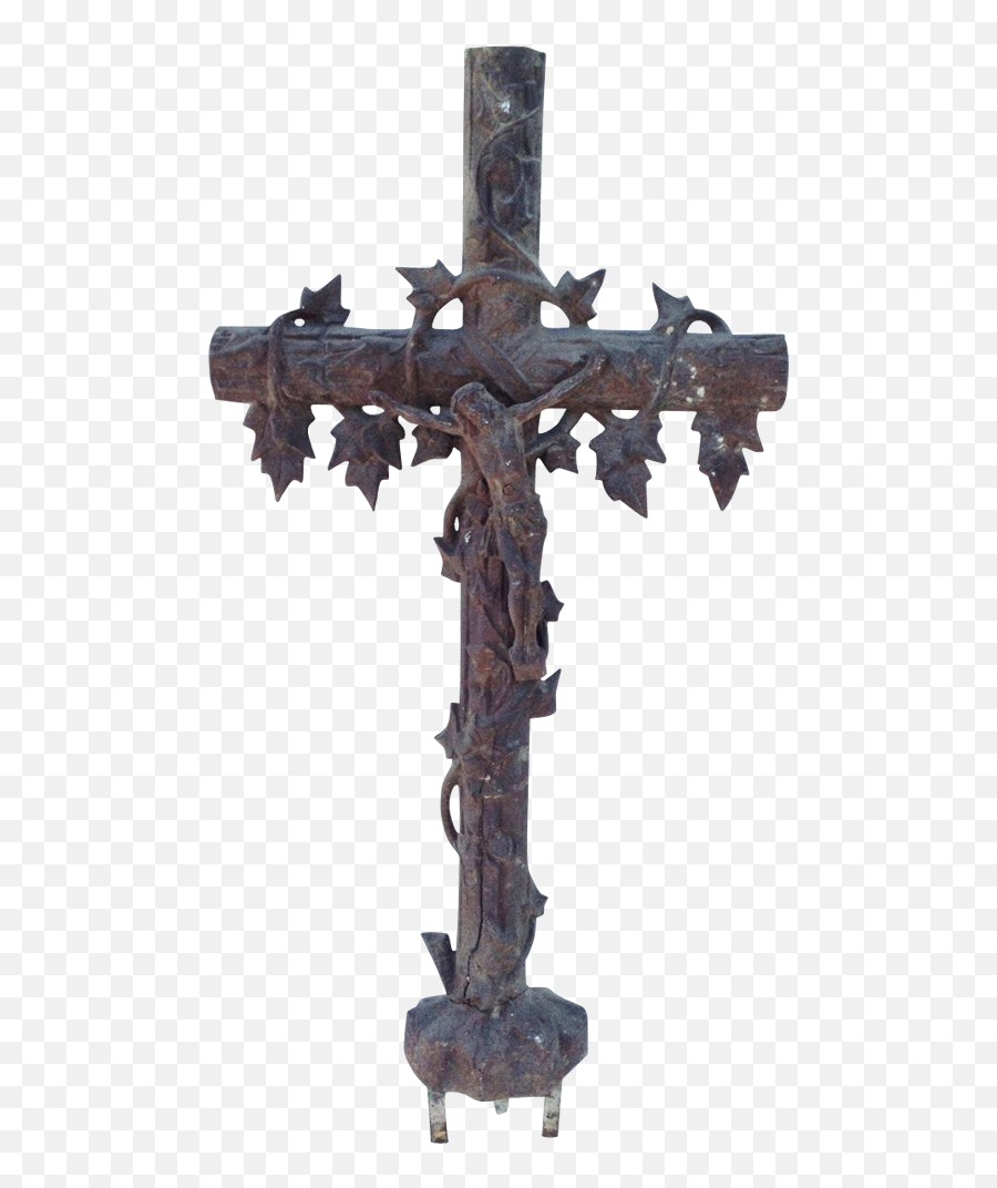 19th C French Cast Iron Cross Crucifix From Nobiliantiques - Cross Png,Iron Cross Png