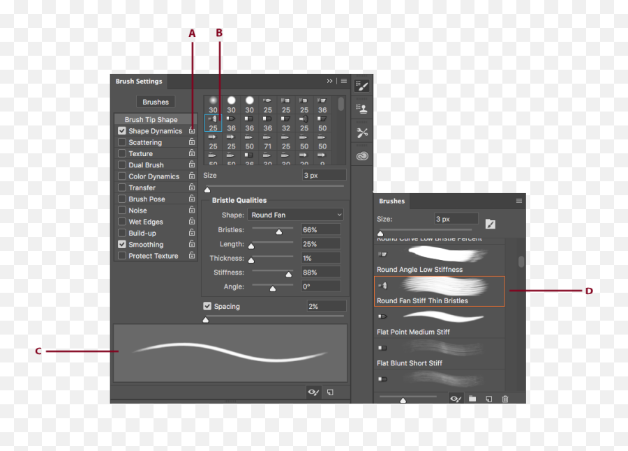 Create And Modify Brushes In Adobe Photoshop - Hard Edge Brush Photoshop Png,Paint Stroke Png