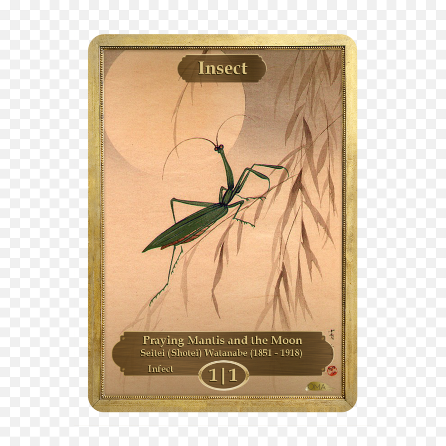 Insect Token 11 - Infect By Seitei Watanabe Ukiyo E Insect Png,Praying Mantis Png