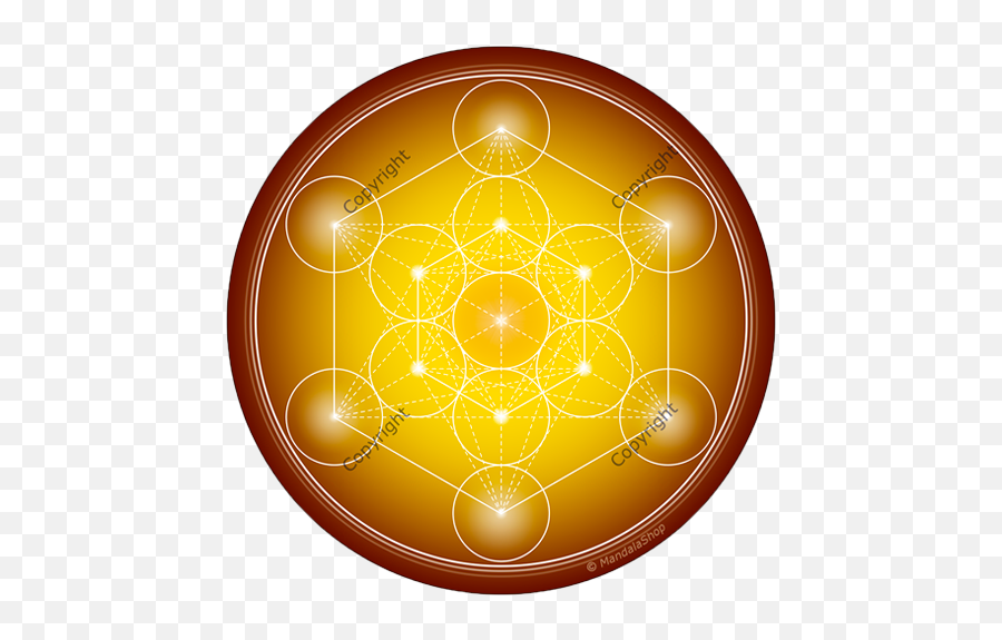 Round Mouse Pad Yellow Metatronu0027s Cube - Dot Png,Metatron's Cube Png