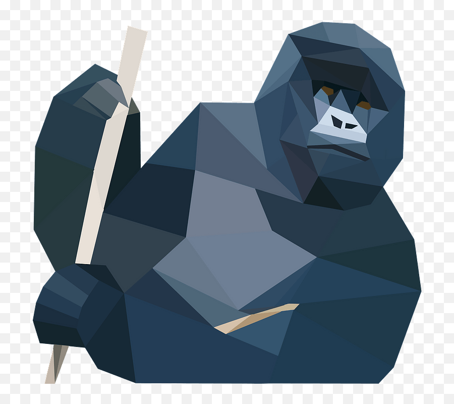 Low Poly Gorilla Clipart Free Download Transparent Png - Low Poly Guerilla,Low Poly Logo