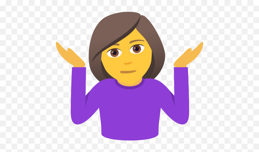 Woman Shrugging Her Shoulders To Copy - Emoji Persona Png,Shrug Emoji Transparent