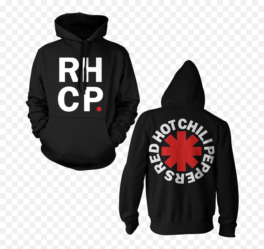 Mens Rhcp Stacked Logo Pullover Hoodie - Red Hot Chili Peppers Sweatshirt Png,Red Hot Chili Pepper Logos