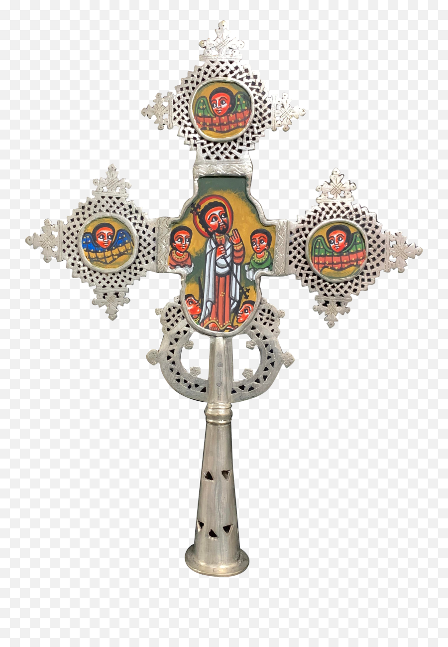 Ethiopian Processional White Metal - Christian Cross Png,Iphone Artist Icon
