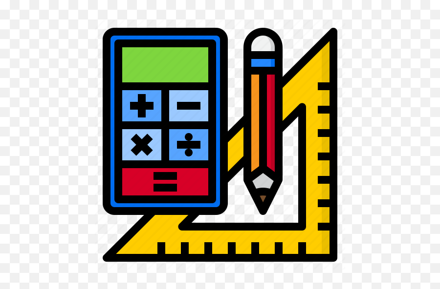 Calculator Office Pencil Ruler Stationery Icon - Download On Cost Icons Png,Pencil Ruler Icon