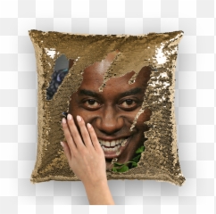 Kanye Face Png - Nicolas Cage Sequin Pillow,Gordon Ramsay Png