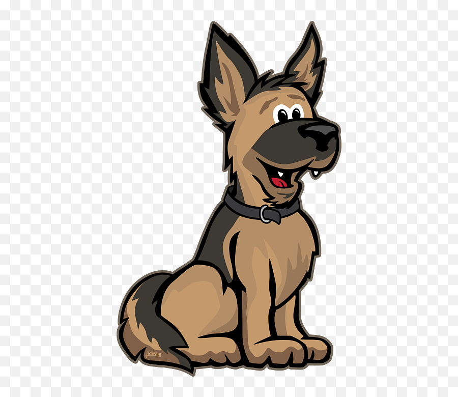 Cute German Shepard Dog Cartoon Carry - All Pouch Dog Cartoon Sticker Png,German Shepard Puppy Icon