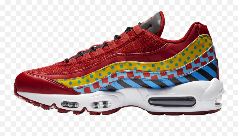 Unique Patterns And Logos Land - Nike Air Max 95 Gym Red Black White Png,Images Of Nike Logos