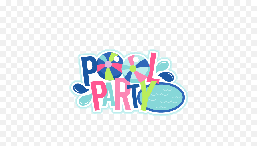 Pool Party Title Svg Scrapbook Cut File - Clipart Pool Party Png,Pool Party Png