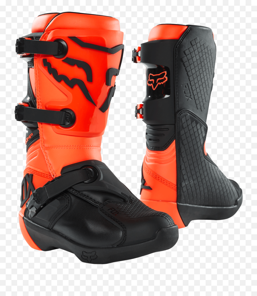 Fox Comp Youth Kids Motocross Boots Flo Orange - Youth Motocross Boots Png,Icon Motorcycle Boots Uk