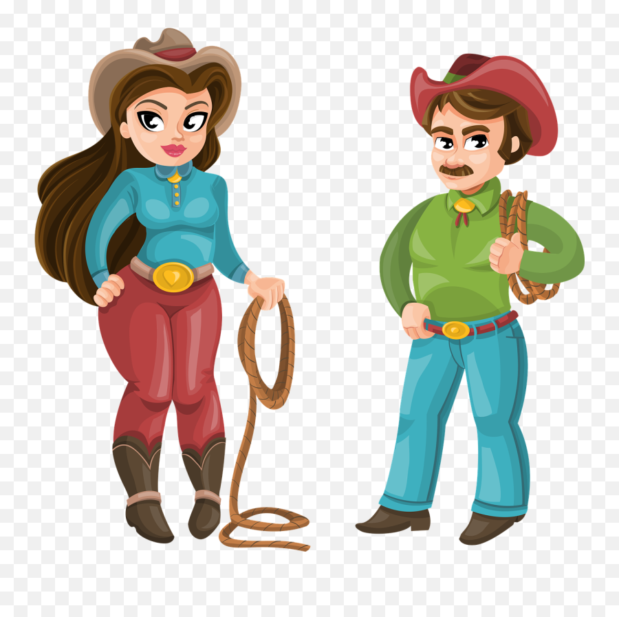 Cowboy Man Woman - Free Vector Graphic On Pixabay Cowboy And Girl Cartoon Png,Macho Man Png