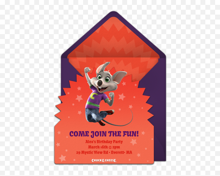 Free Chuck E - Invitation Chuck E Cheese Png,Chuck E Cheese Png