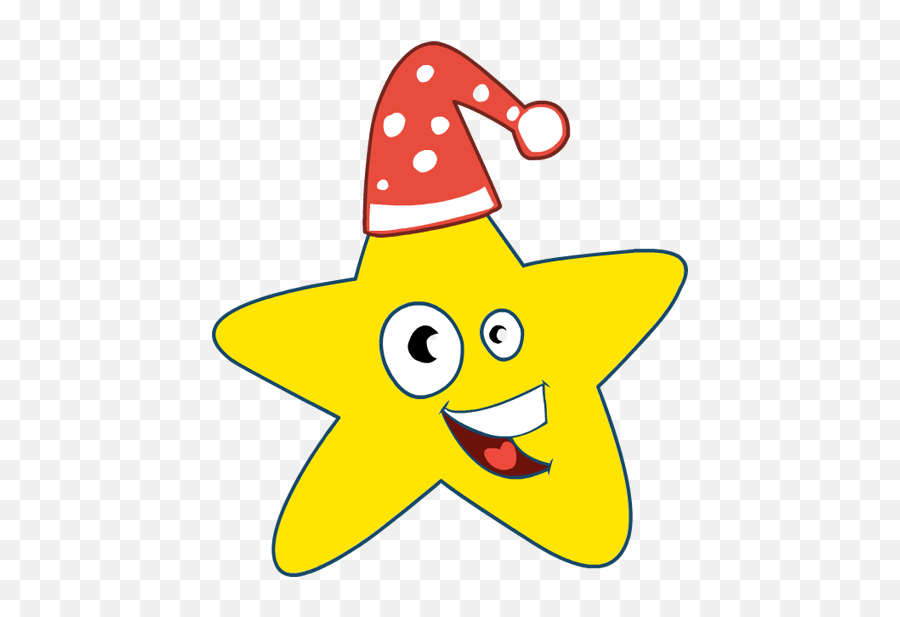 Clip Art Christmas Star Cap Smile Happy - Christmas Stars In Cartoon Png,Star Clipart Png