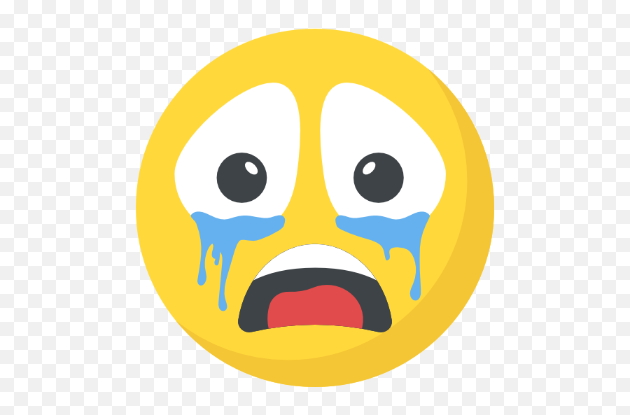 Crying Face Icon - Crying Free Smiley Icons Png,Crying Face Png