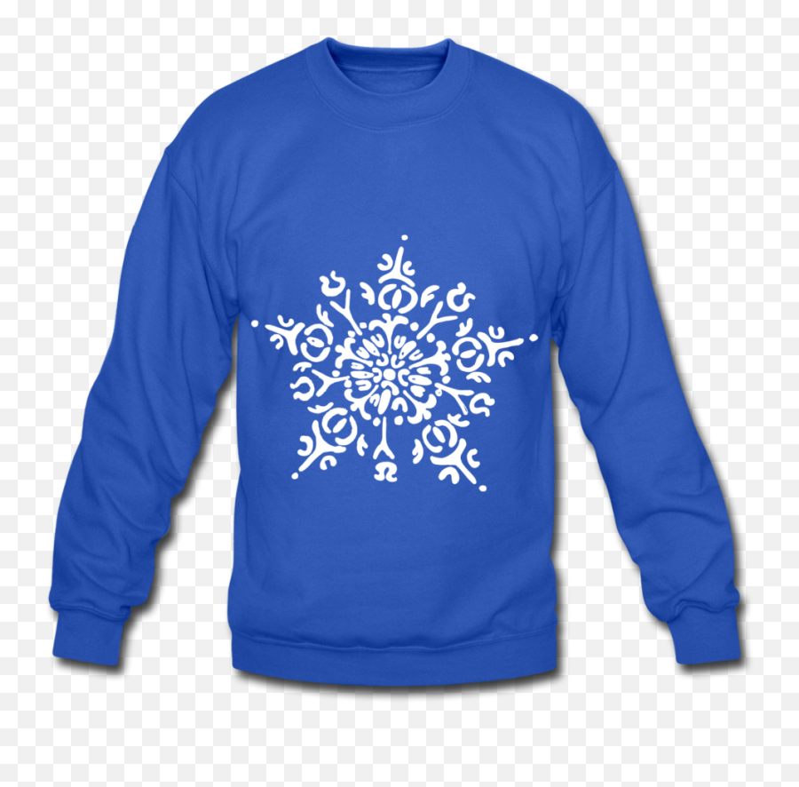 Crewneck Sweatshirt - White Snowflake Crew Neck Png,White Snowflake Transparent