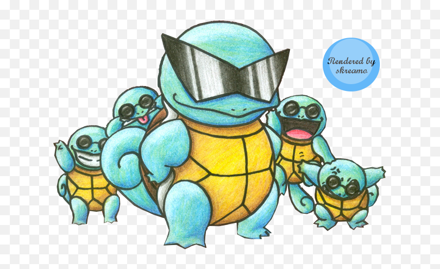 Squirtle Squad Pokemon Card - Squirtle With Glasses Drawing Png,Pokemon Card Png