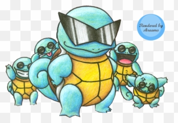 Squirtle Squad Pokemon Card - With Glasses Drawing png