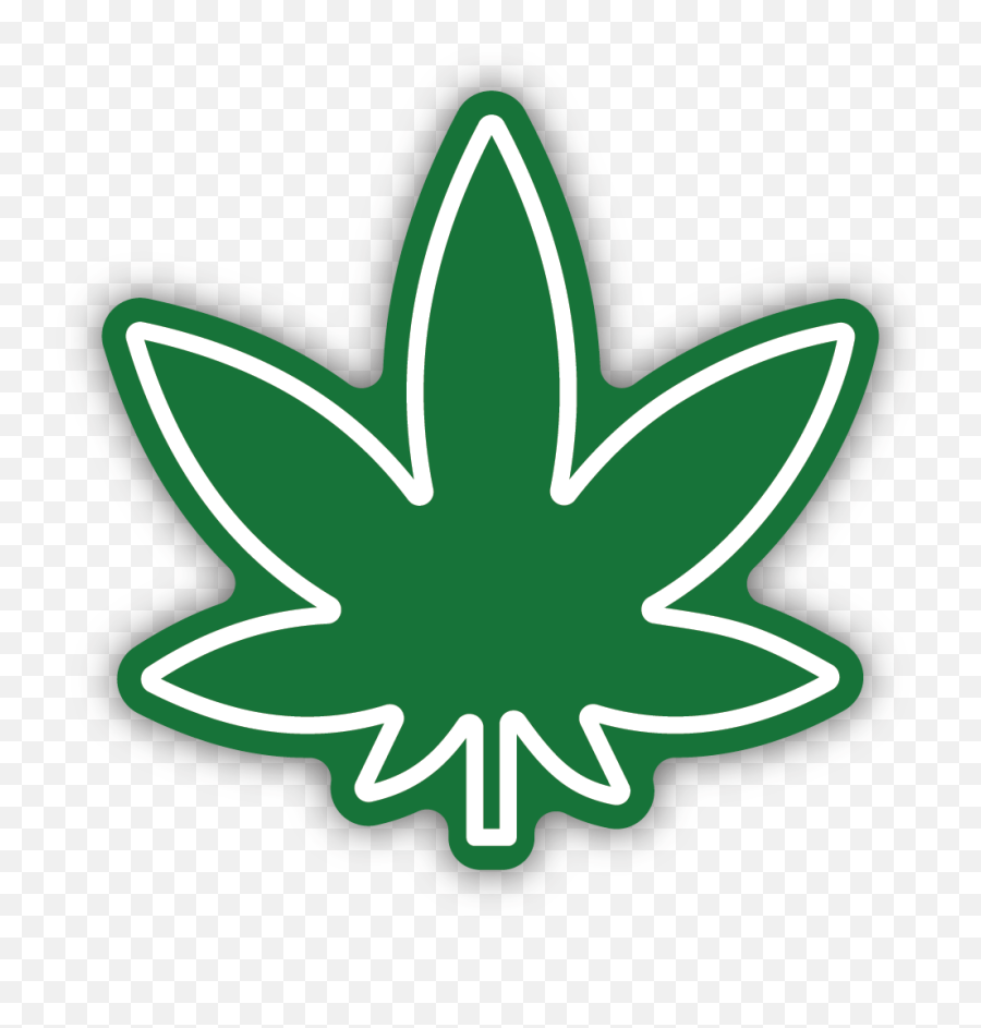 Green Pot Leaf Sticker - Emblem Png,Pot Leaf Transparent