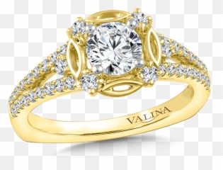 Valina Halo Engagement Ring Mounting In - Gold Items Ring Png,Halo Ring Png