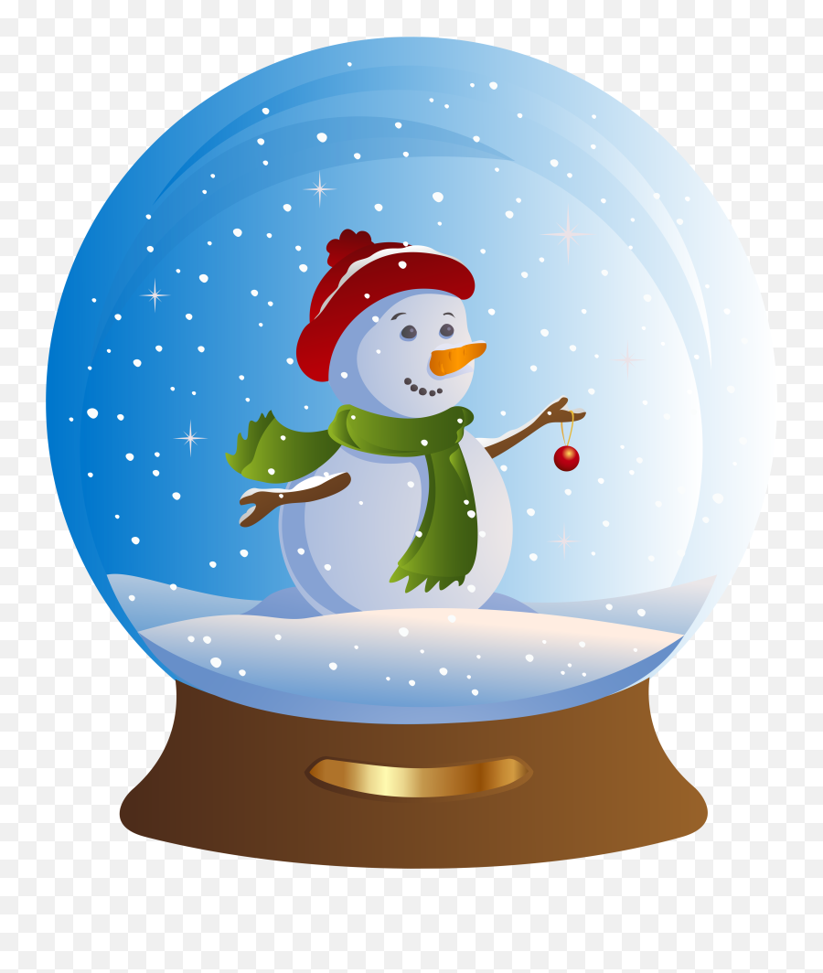 Snowman Snowglobe Transparent Png Clip - Snow Christmas Png Transparent,Snowglobe Png