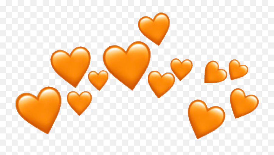 Heartcrown Orangeheart Emojicrown Emoji - Transparent Emoji Love Png,Yellow Heart Emoji Png