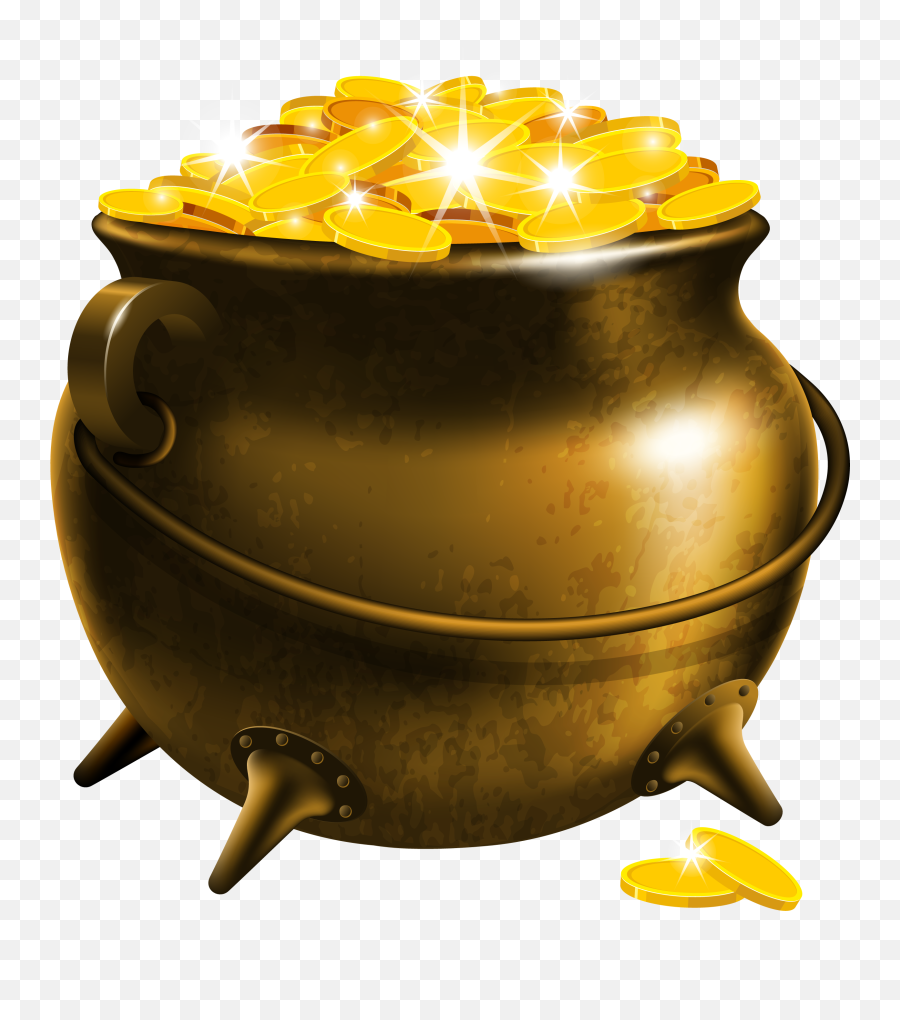 Patrick Day Pot Of Gold Coins - Transparent St Patricks Pot Of Gold Transparent Png,Leprechaun Transparent