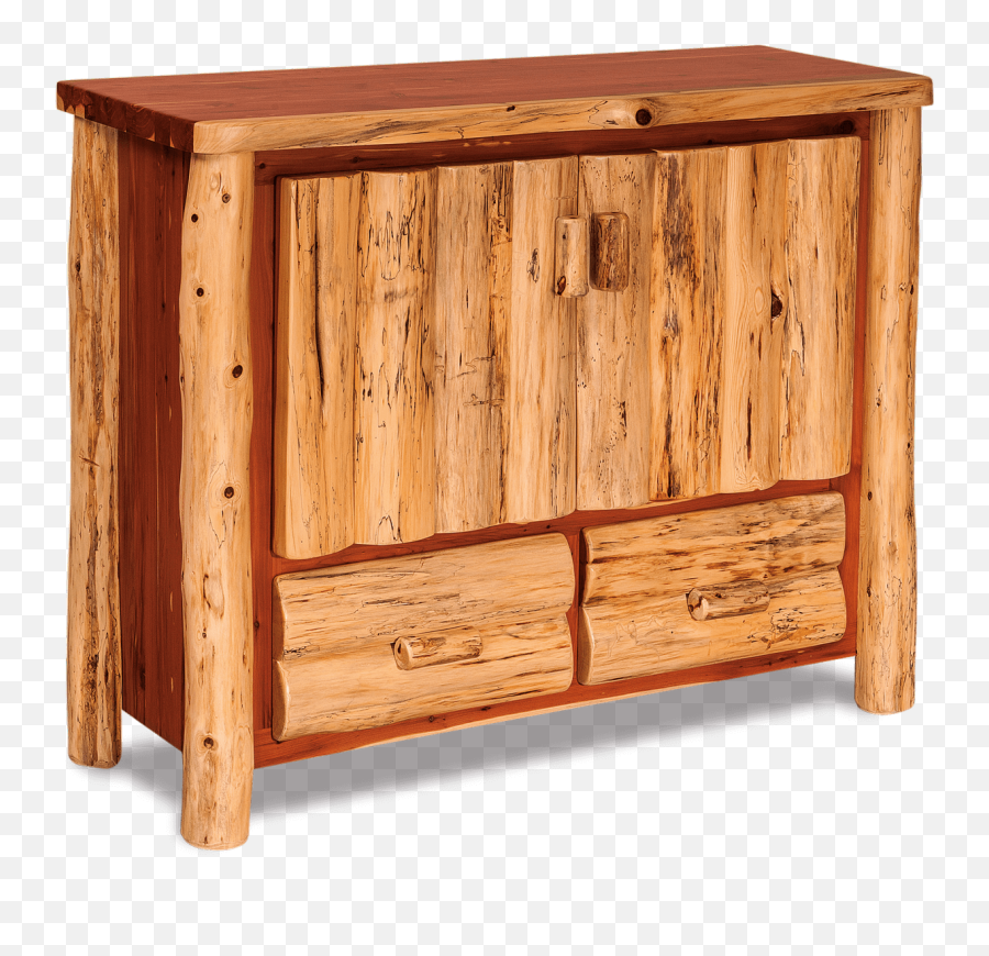 Tv Stand W Drawer - Red Cedar Fireside Log Furniture Llc Solid Png,Tv Stand Png