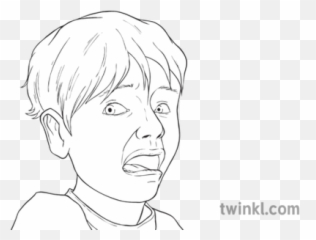 Close Up Of Boys Scared Face People Activity Emotion Ks2 - Goat Picture Black And White png