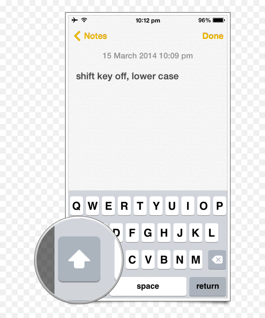 How To Tell If Shift Caps Lock Is - Shift Key Phone Png,Ios Notes Icon