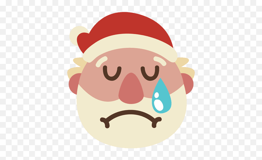 Crying Santa Claus Face Emoticon 61 - Transparent Png U0026 Svg Crying Santa Png,Tear Emoji Png