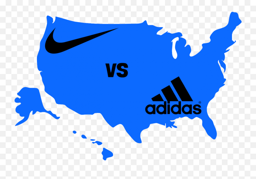 How Nike U0026 Adidas Are Competing For Young Consumers Entsight - Color United States Map Outline Png,Nike Logo Jpg