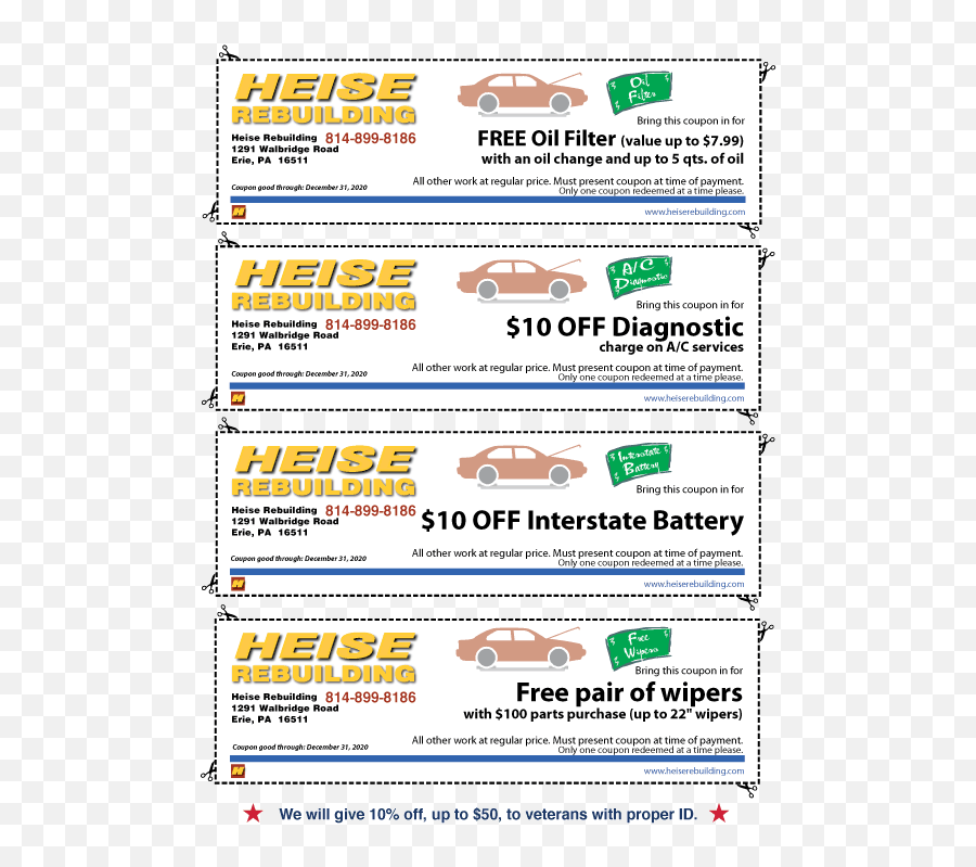 Heise Rebuilding Coupons - Car On Lift Png,Interstate Batteries Logo