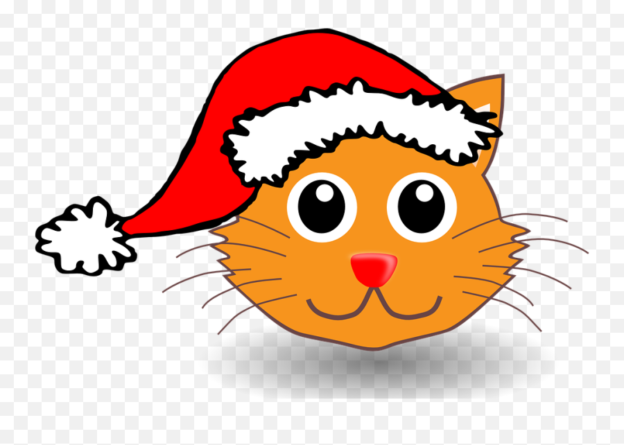 Cartoon Cat With Santa Hat Png Image - Christmas Cat Clipart,Cartoon Santa Hat Png