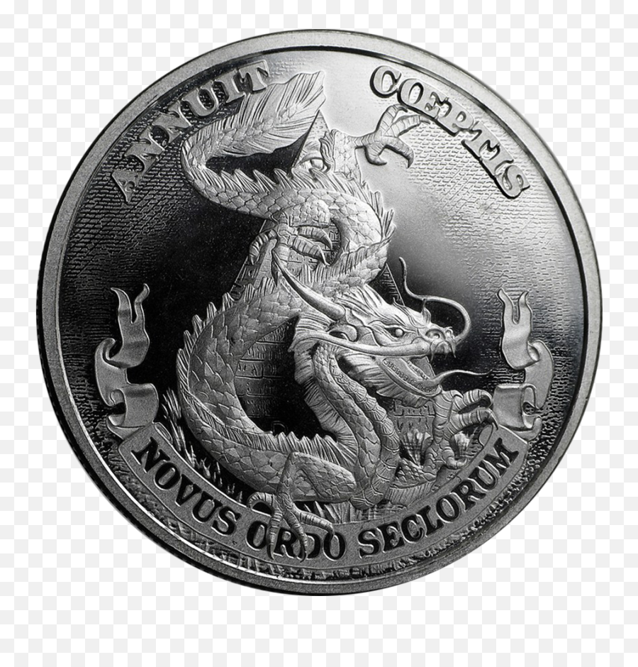 Dollar 1oz Silver Shield Round - Dollar Dragon Silver Coin Png,Silver Shield Png