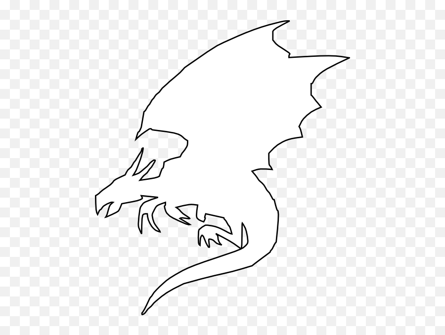 Flying Dragon Clip Art - White Dragon Clip Art Png,Dragon Silhouette Png