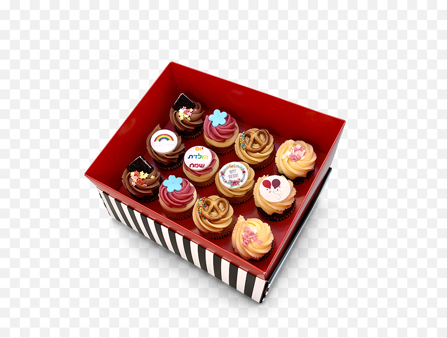 Box Of 12 Medium Birthday Cupcakes - Cupcakes In Box 30 Png,Birthday Cupcake Png