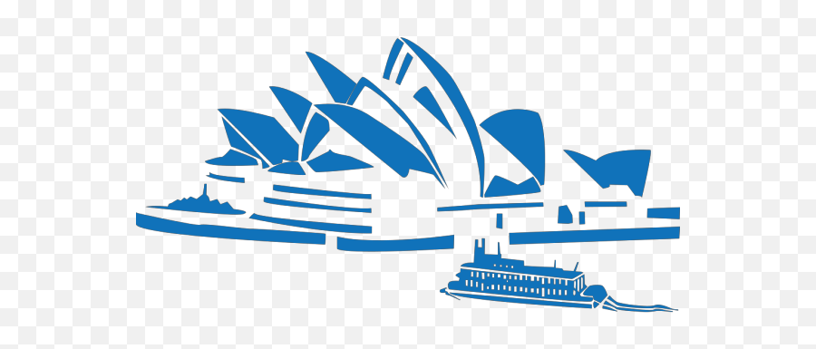 Sydney Opera House Blue Silhouette Png - Sydney Opera House Stencil,House Silhouette Png