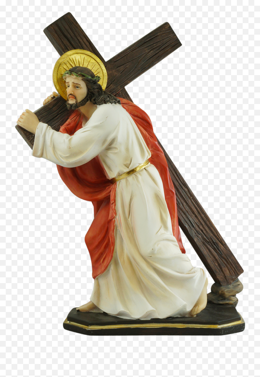 Jesus Statue Carry The Cross - Jesus Carry Cross Png,Jesus On Cross Png