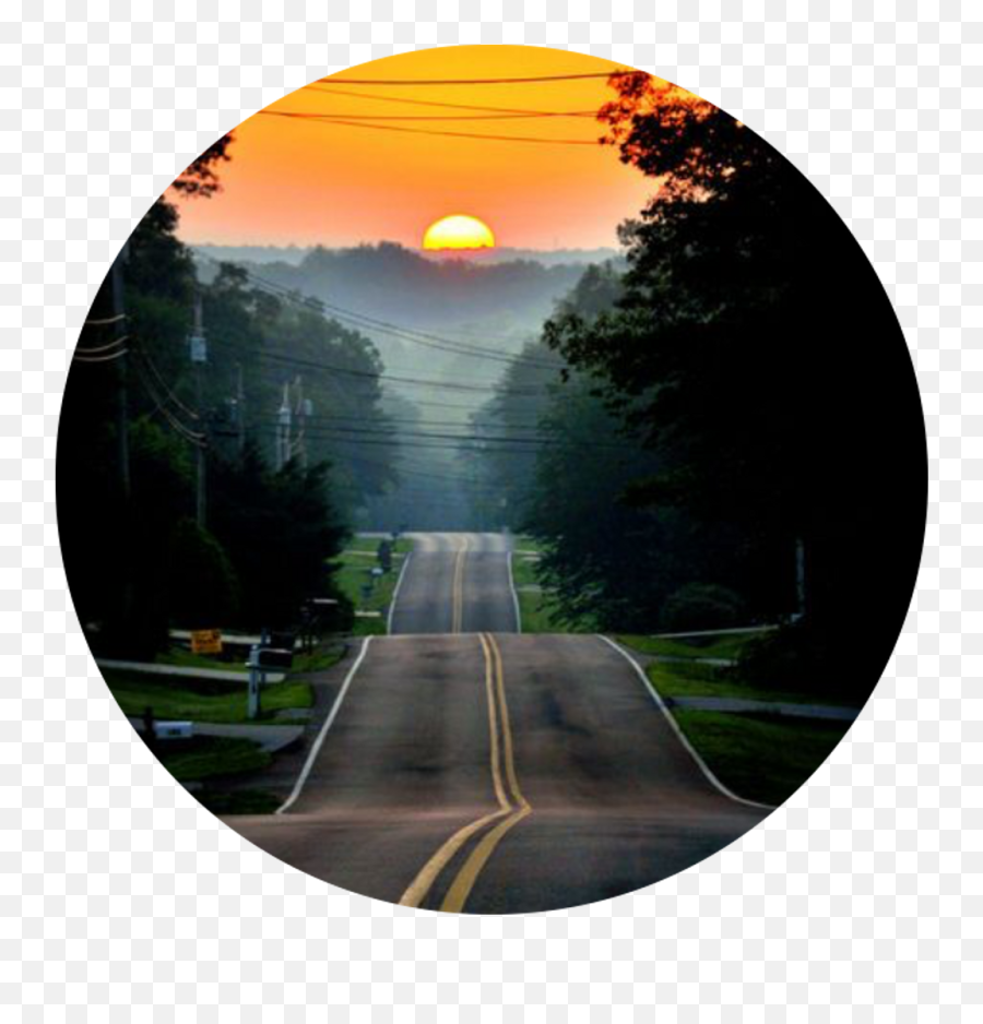 Download Circle Icon Background Backgrounds Road - Suburban Sunrise Png,Sun Rise Png
