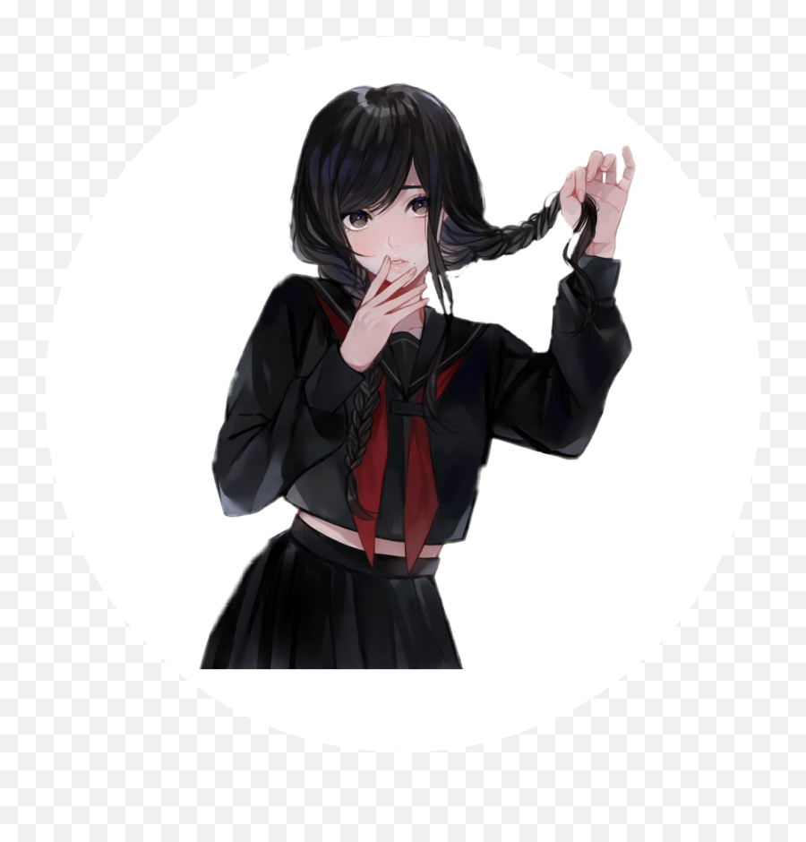 Skin Anime Transparent Dual Agar - Cute Anime With Black Hairs Png,Anime Character Transparent