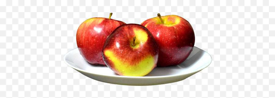 Apples - Apple Is On The Plate Png,White Plate Png
