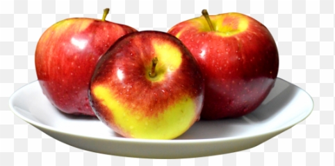 Apples - Apple Is On The Plate Png,White Plate Png