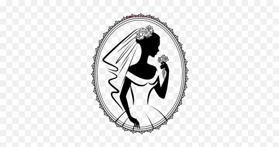 Wedding Invitation Bride Silhouette Drawing - Cartoon Female Wedding Frame Silhoute Png,Logo Face Png