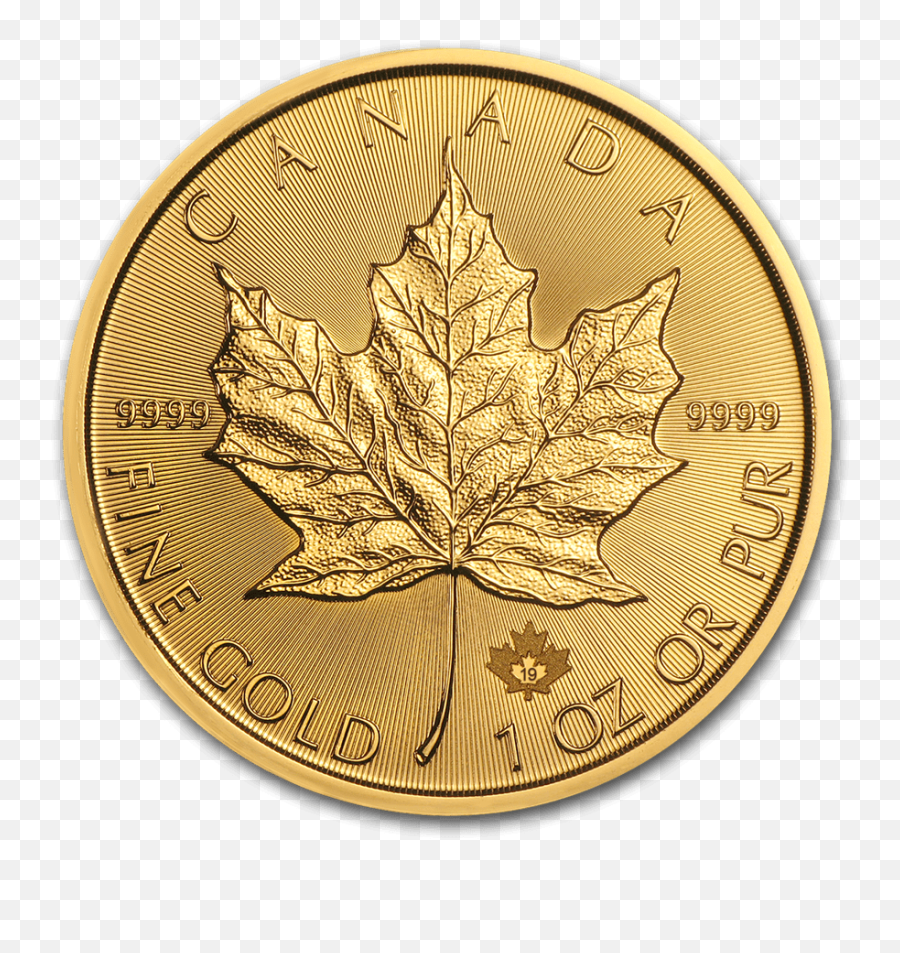 Gold Silver - 1 Oz Gold Maple Leaf Coin Png,Gold Coin Png