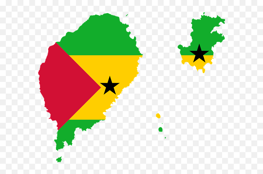 Sao Tome And Principe Flag Map Clipart - Sao Tome E Principe Flag Png,Nigerian Flag Png