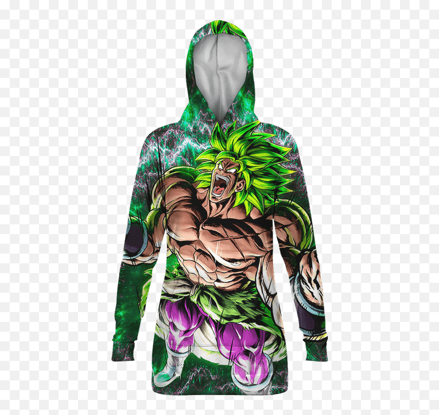 Dragon Ball Z Broly Charging Up Dope All Over Print Hoodie Dress - Gogeta Dragon Ball Legends Png,The Purse With A Smiley Face Icon For Samsung Dryers